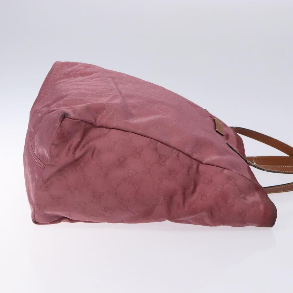 GUCCI GG Canvas Tote Bag Nylon Pink Silver - Picture 4 of 16